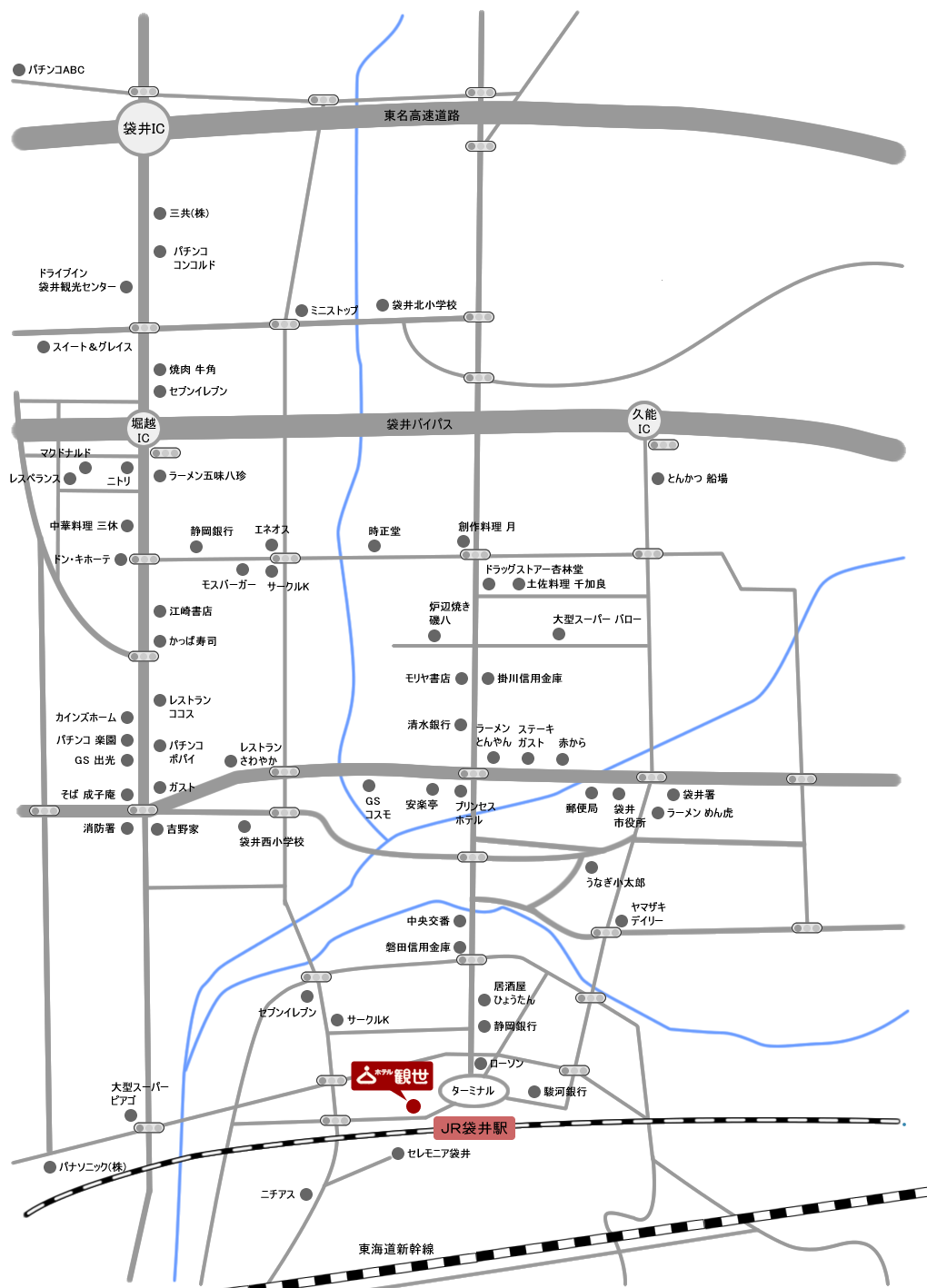 map ホテル観世 公式サイト 袋井駅より徒歩1分の好立地 ビジネス